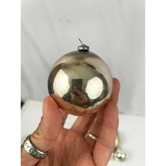 VTG Lot of 8 Mercury Glass Ornaments Holiday Christmas Gold Silver Shiny Brite - Picture 11 of 14